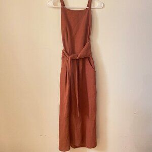 Rust Linen Axis Dress